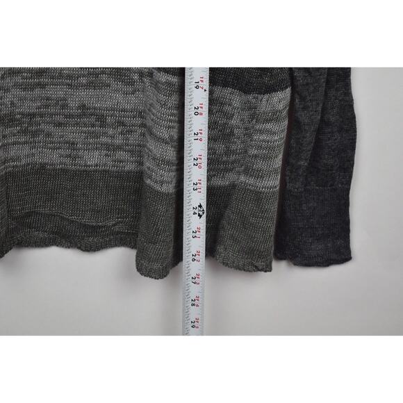 Eileen Fisher Womens Sweater Open Knit Linen Gray Striped Long Sleeve Sz Medium - Picture 15 of 16